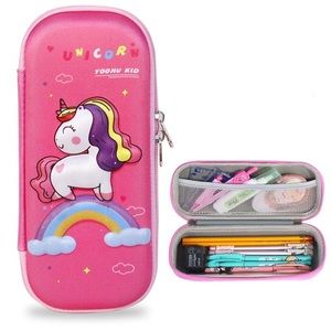 Large Capacity 3D EVA Cute Cartoon Zipped Pencil Case